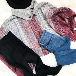 Free People Willow Diamond-Knit poncho